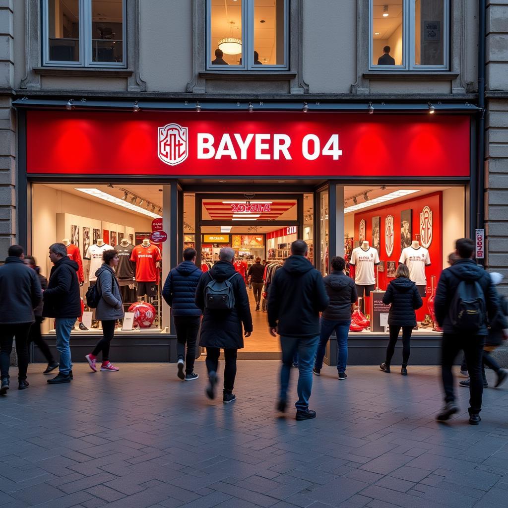 Öffnungszeiten des Bayer 04 Fanshops