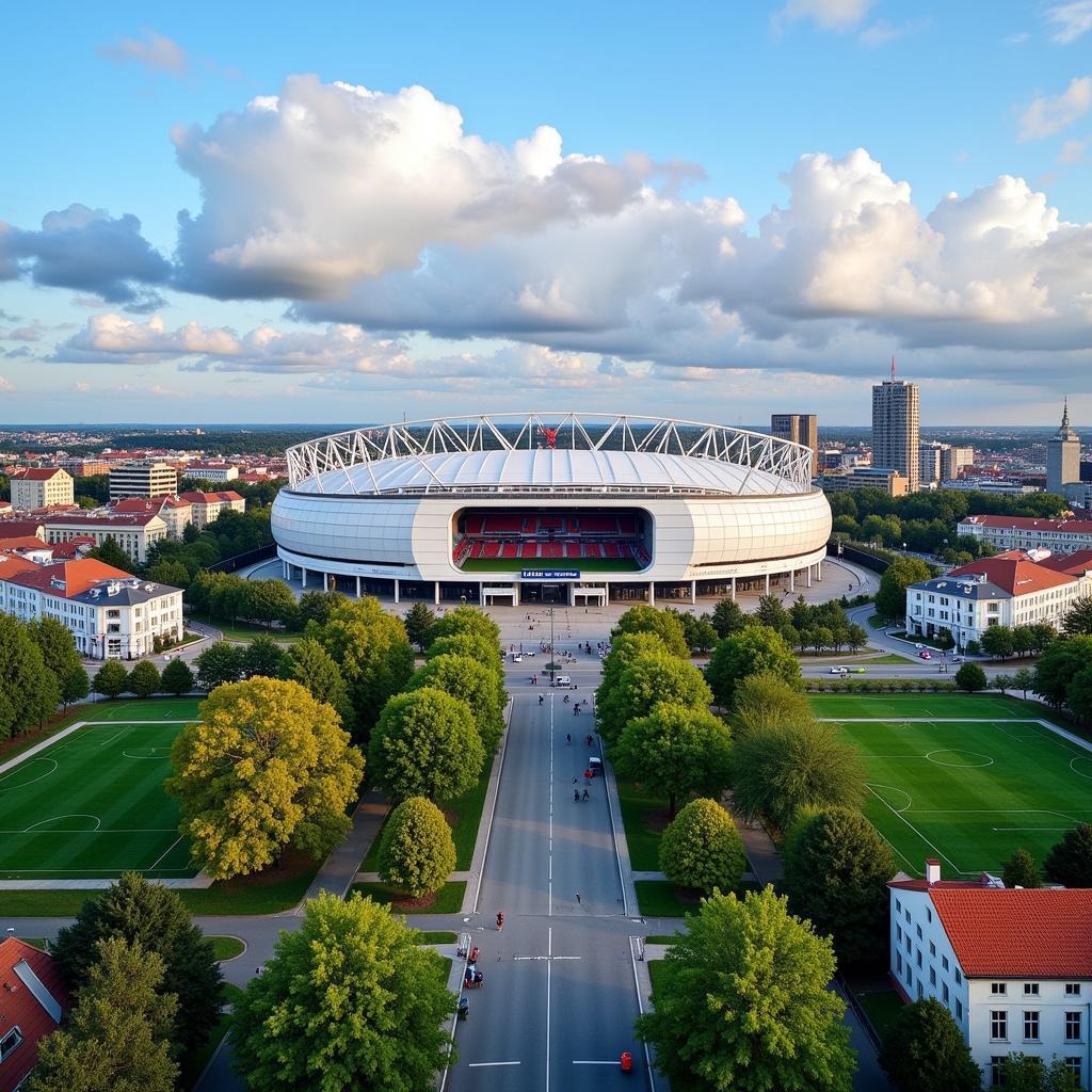 Panorama der Farbenstadt Leverkusen