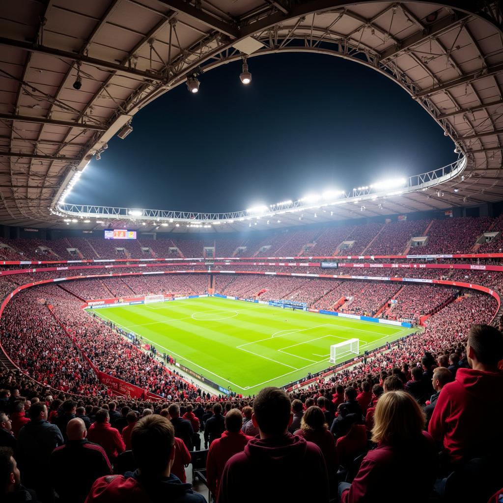 Fans von Bayer Leverkusen und 1. FC Kaiserslautern im DFB-Pokal