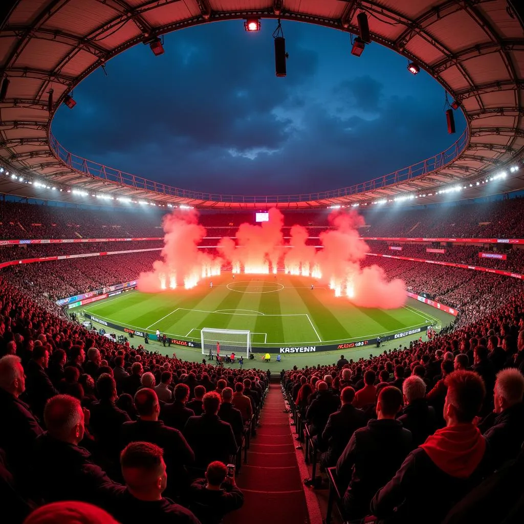 Fan-Choreografie beim Derby