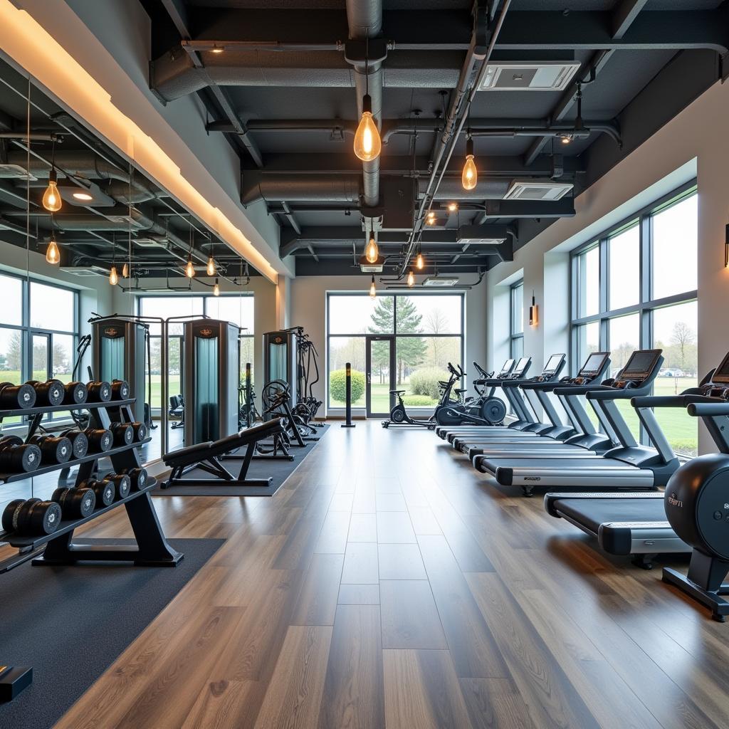 Moderne Fitnessgeräte in einem Fitnessstudio in Leverkusen