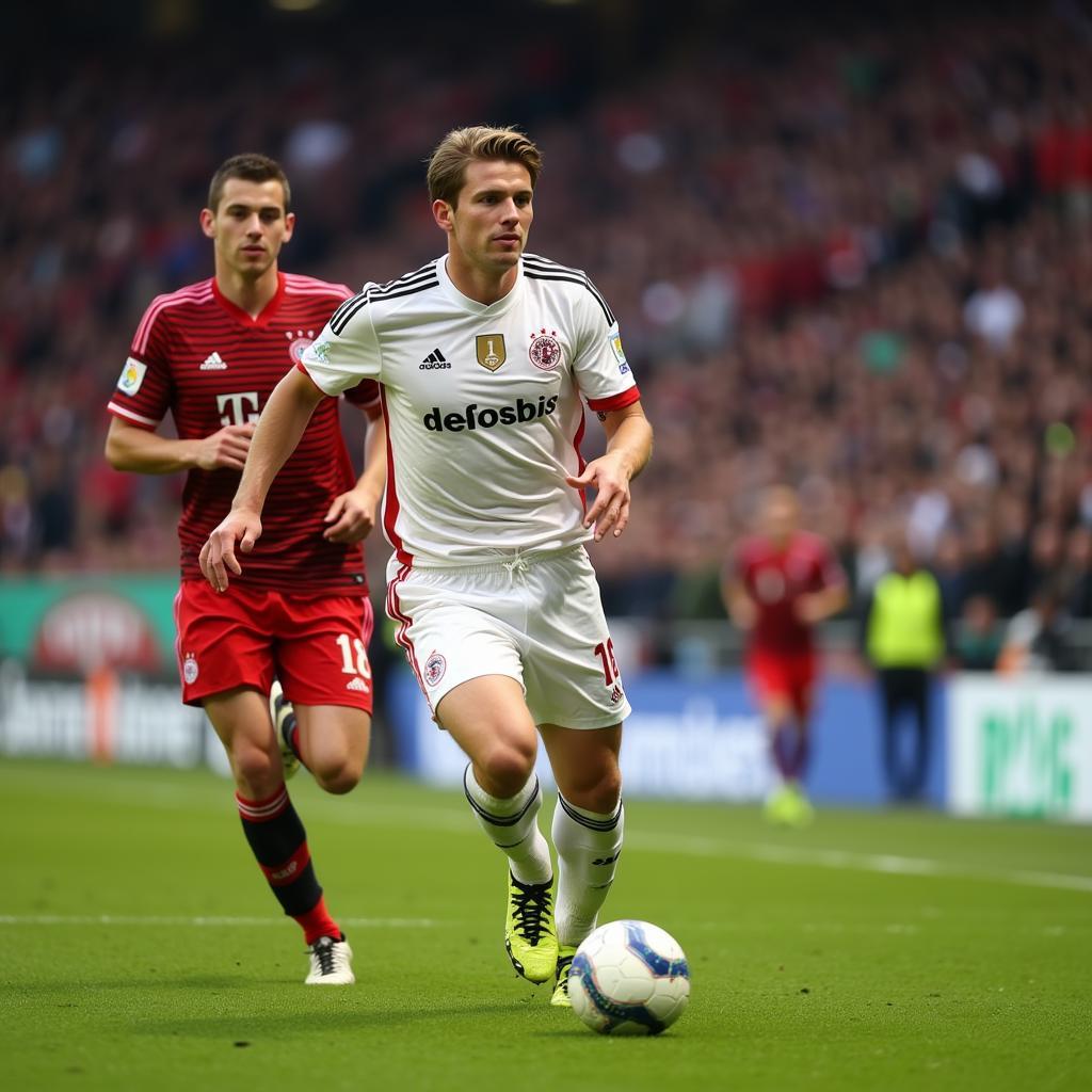 Florian Wirtz im Sprint mit dem Ball