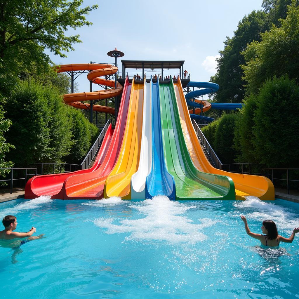 Wasserrutsche im Freibad Leverkusen