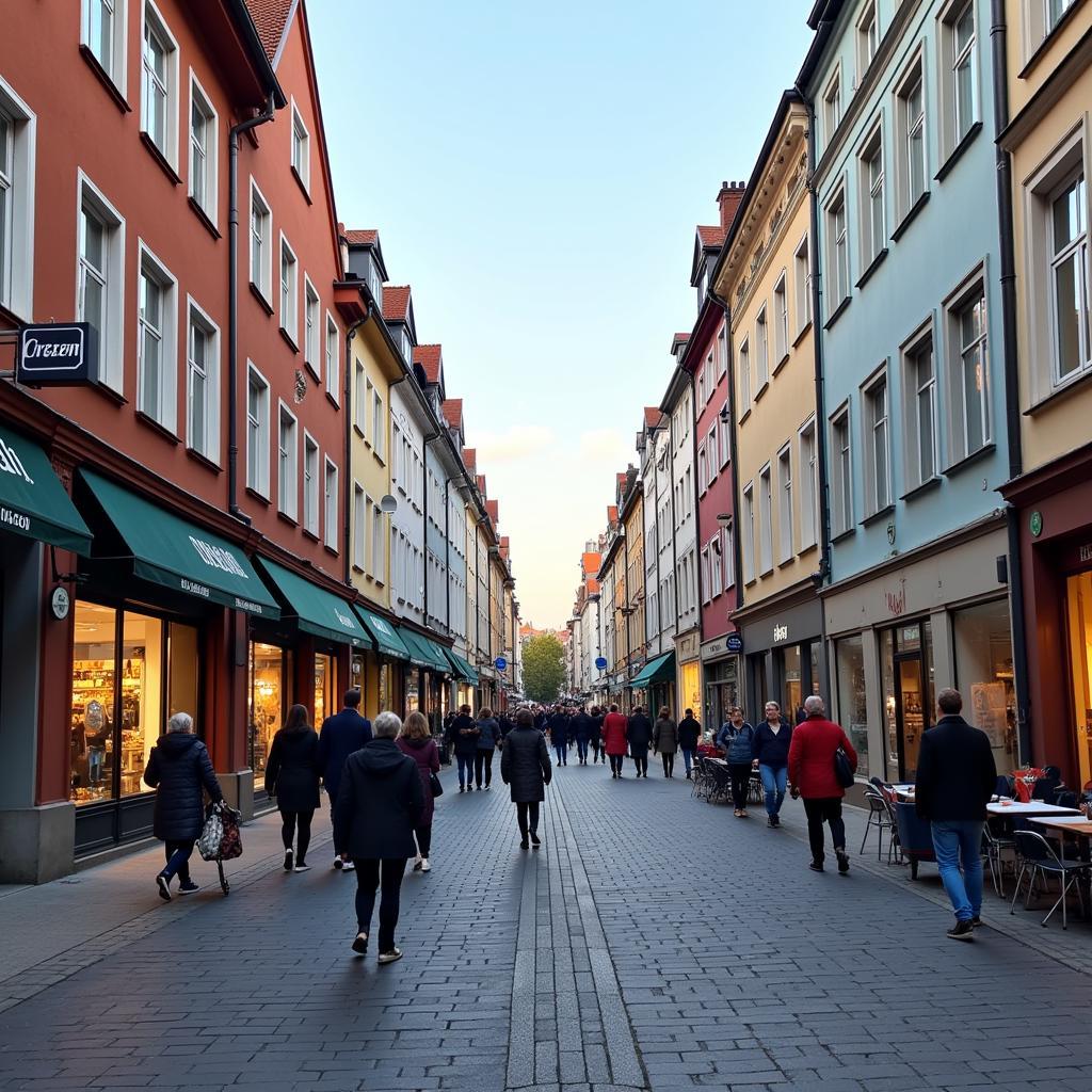 Lebendige Einkaufsmeile Friedrich-Ebert-Strasse in Leverkusen