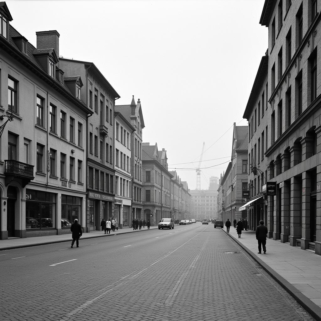 Historische Ansicht der Friedrich-Ebert-Strasse in Leverkusen