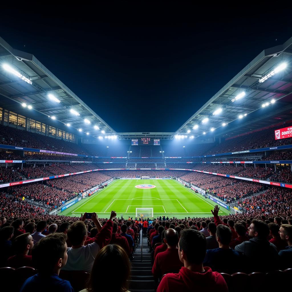 Fußballatmosphäre in der BayArena