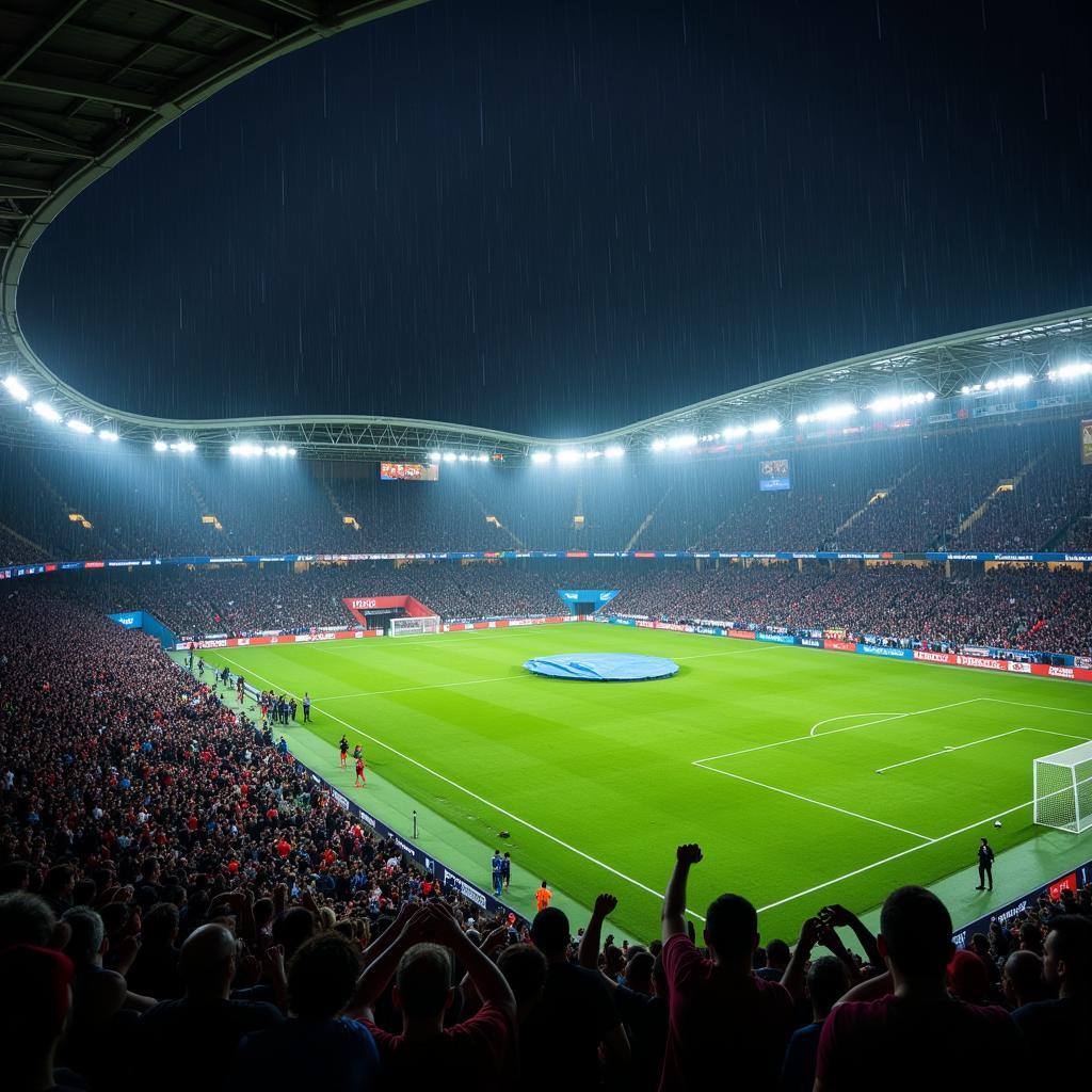 Fußball bei Regen