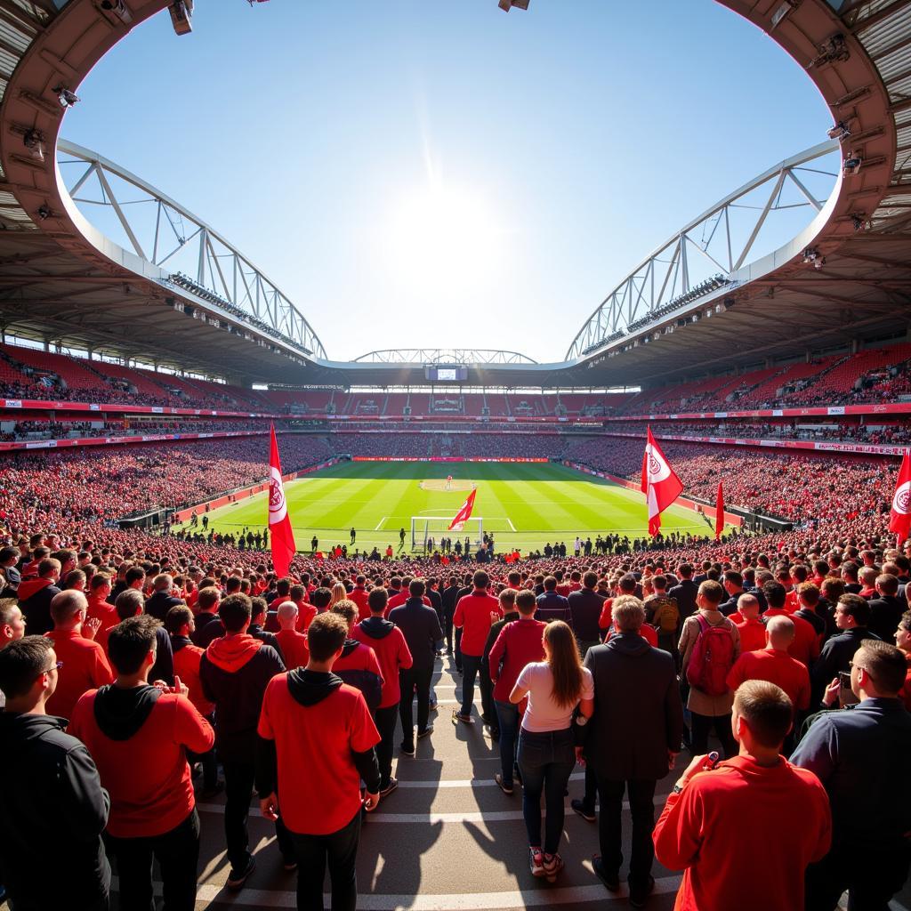 Sonniger Fußballtag in Leverkusen