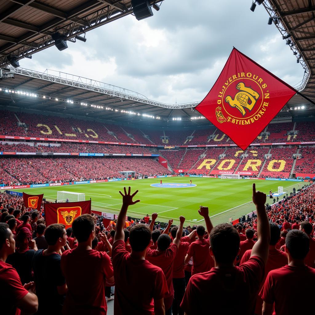 Leverkusen vs. Rom: Fans im Stadion