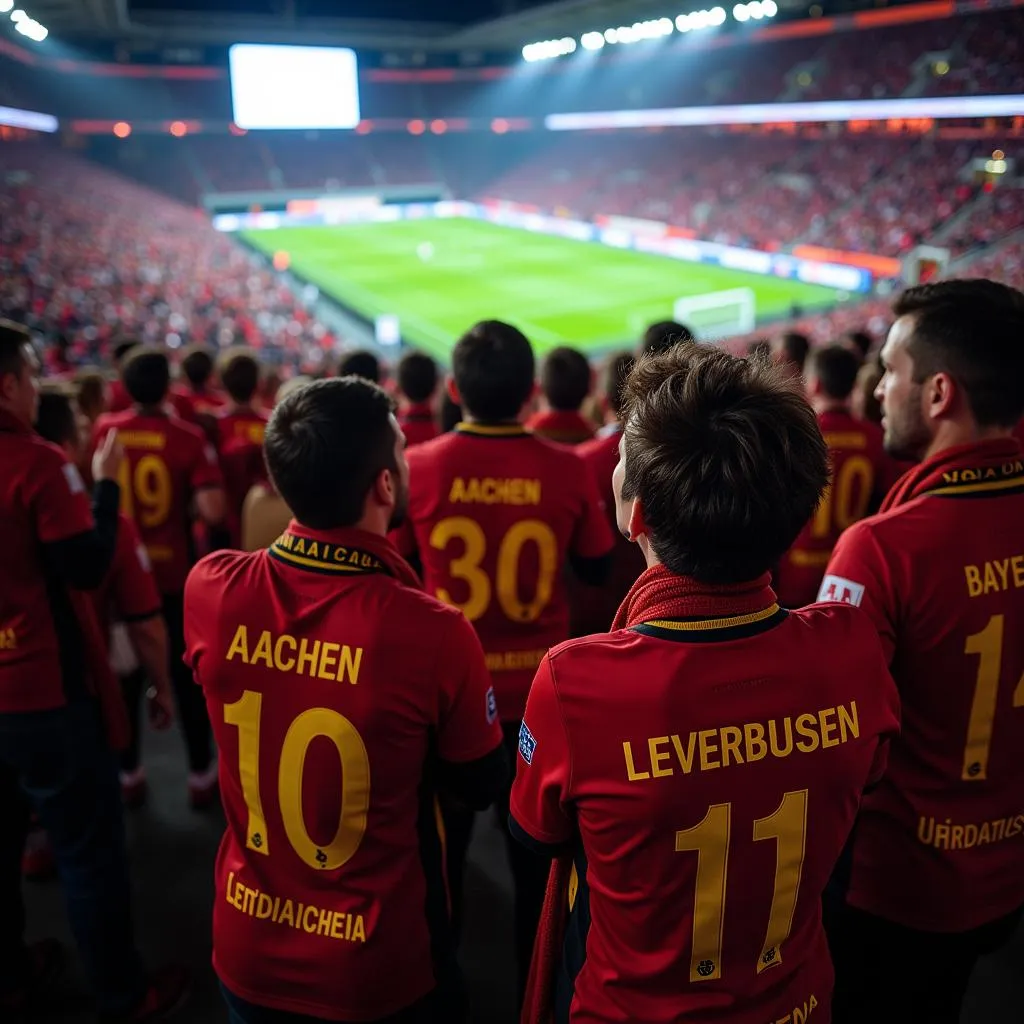 Fans beim Public Viewing von Alemannia Aachen gegen Bayer Leverkusen