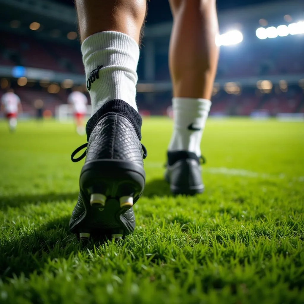 Fußballschuhe auf dem Spielfeld