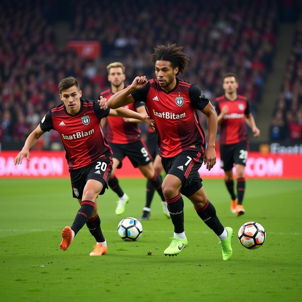 Fußballspiel in der BayArena