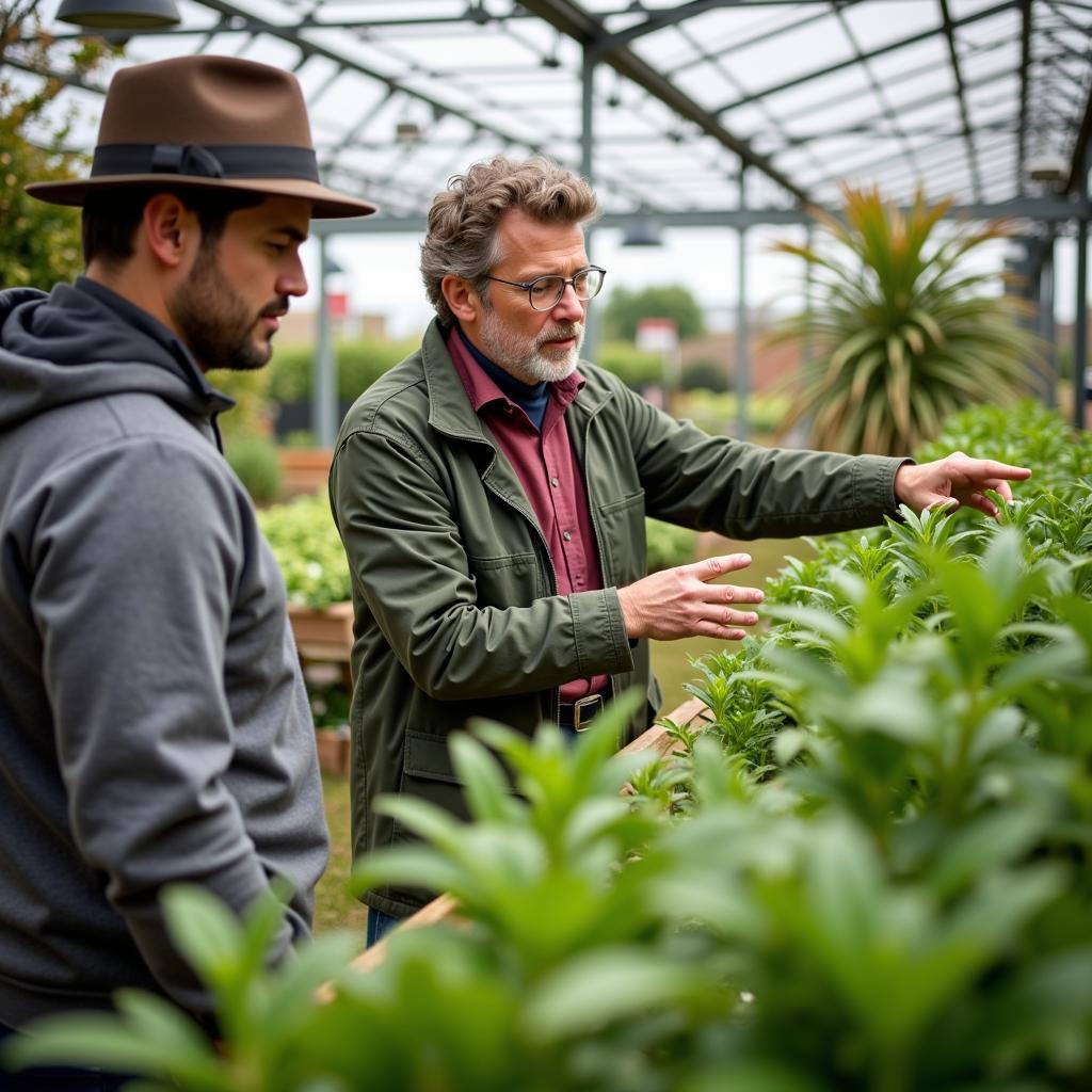 Gartenexperten beraten Kunden im Bauhof Leverkusen