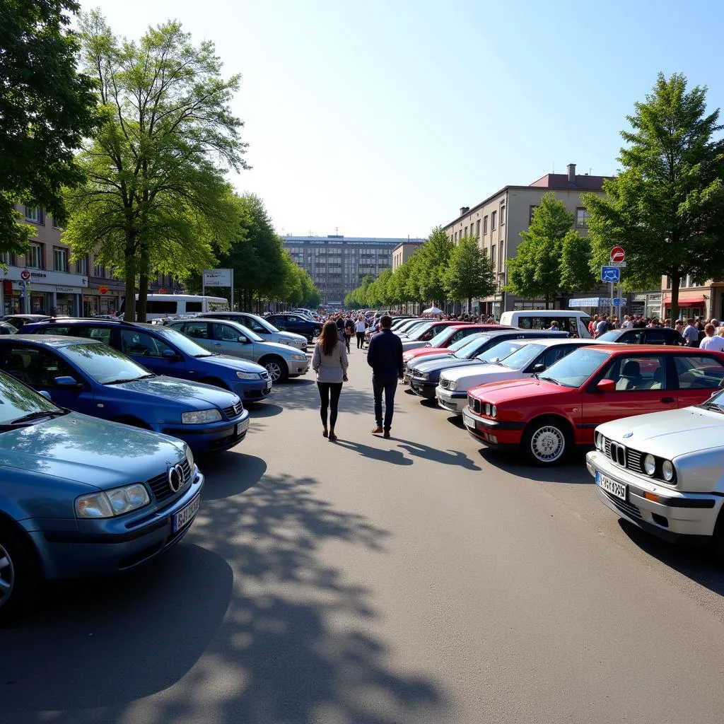 Gebrauchtwagen auf den Straßenplätzen in Leverkusen