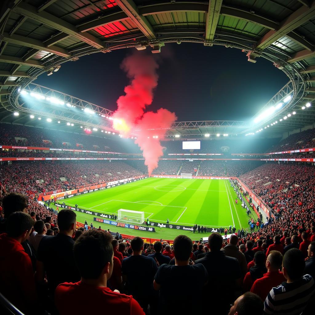 Fan-Atmosphäre Gladbach Leverkusen