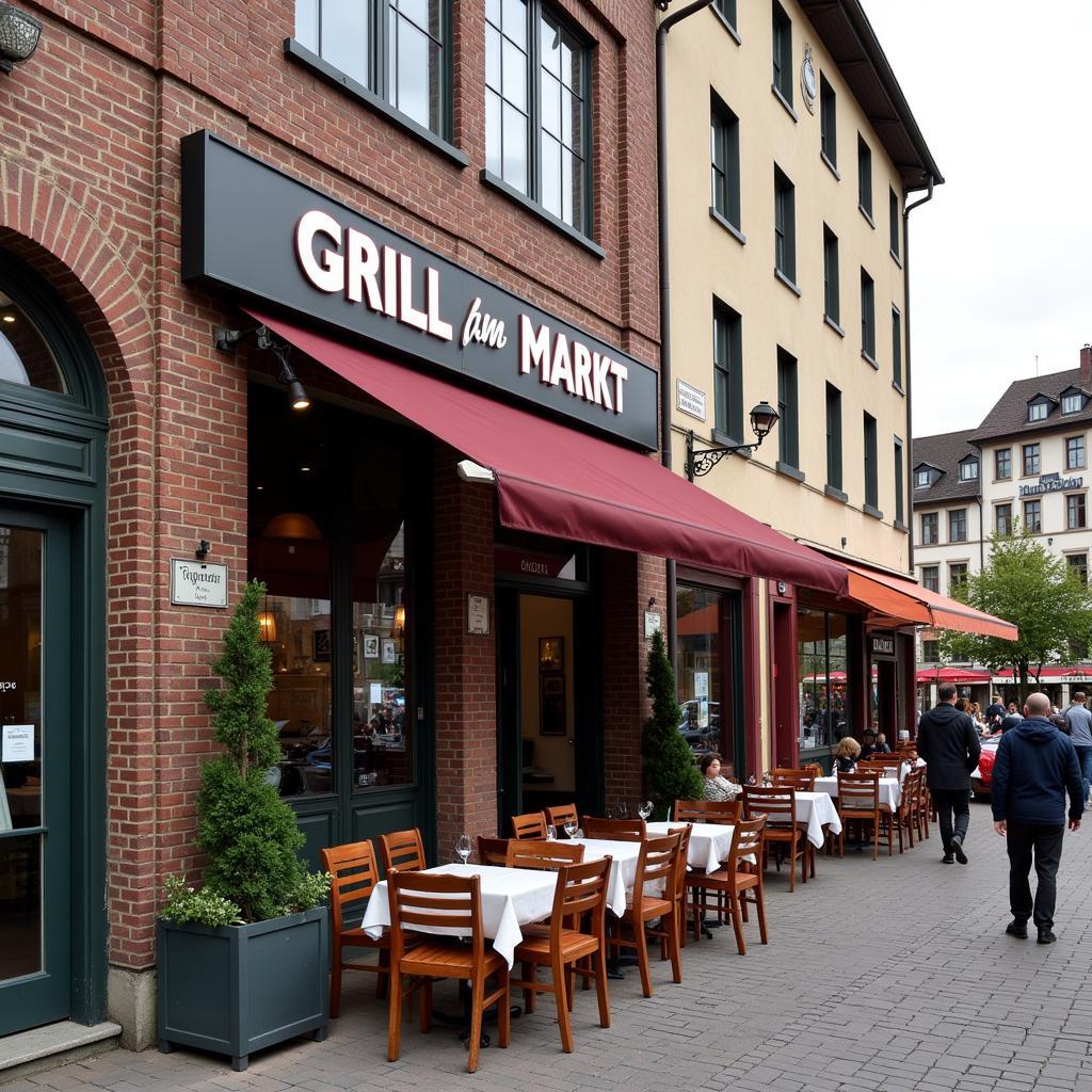 Aussenansicht des Grills am Markt in Leverkusen