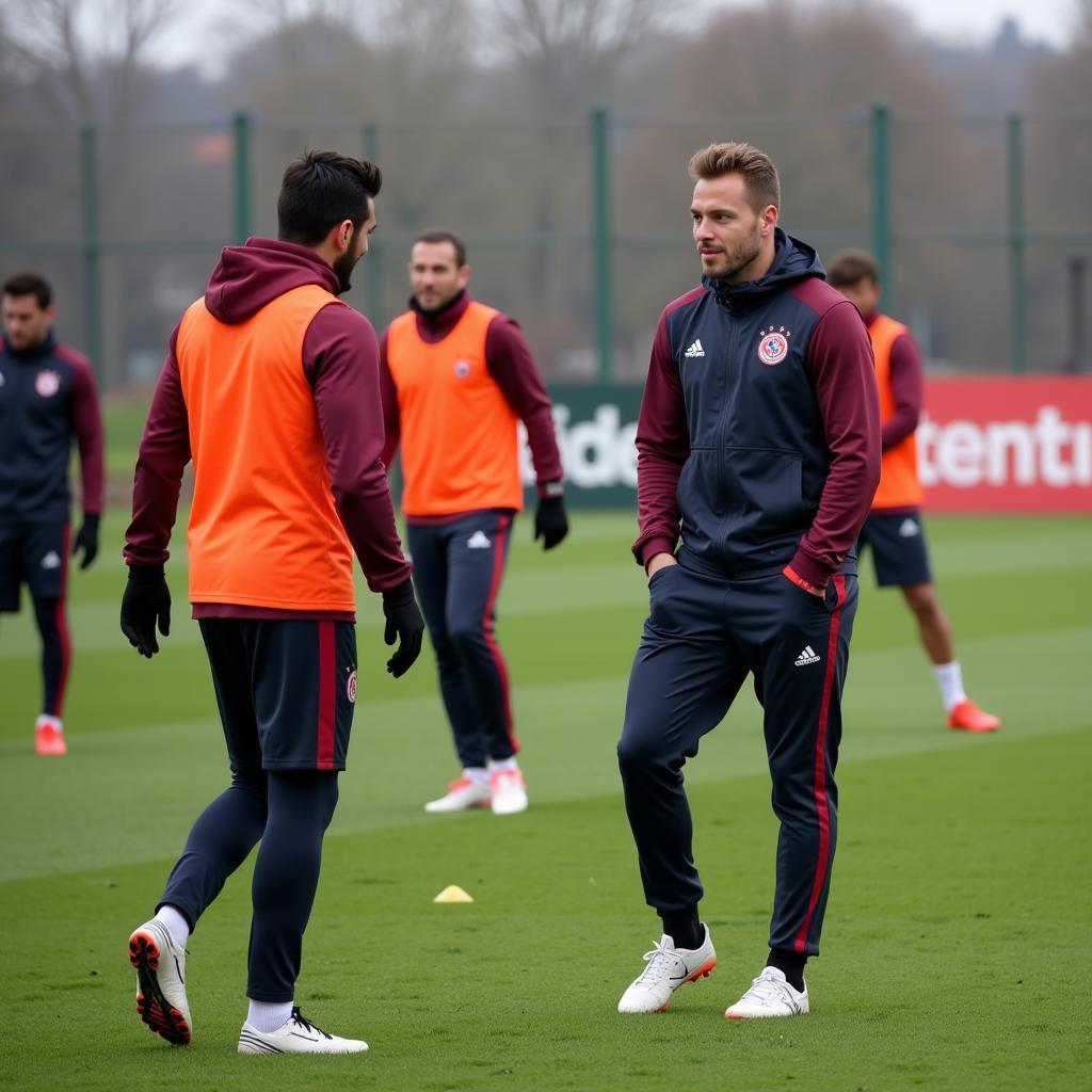 Grimaldo im Training mit Xabi Alonso