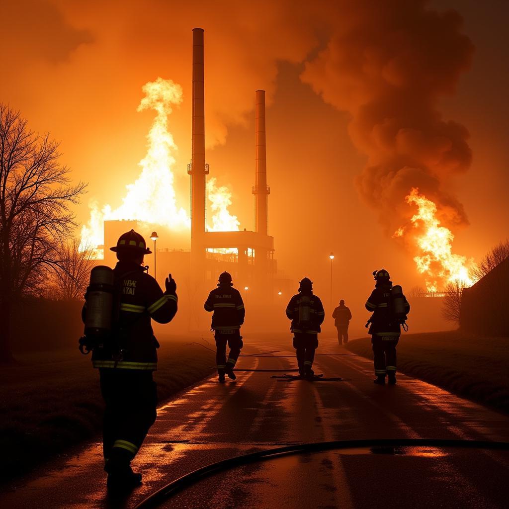 Feuerwehr Leverkusen im Einsatz bei einem Großbrand