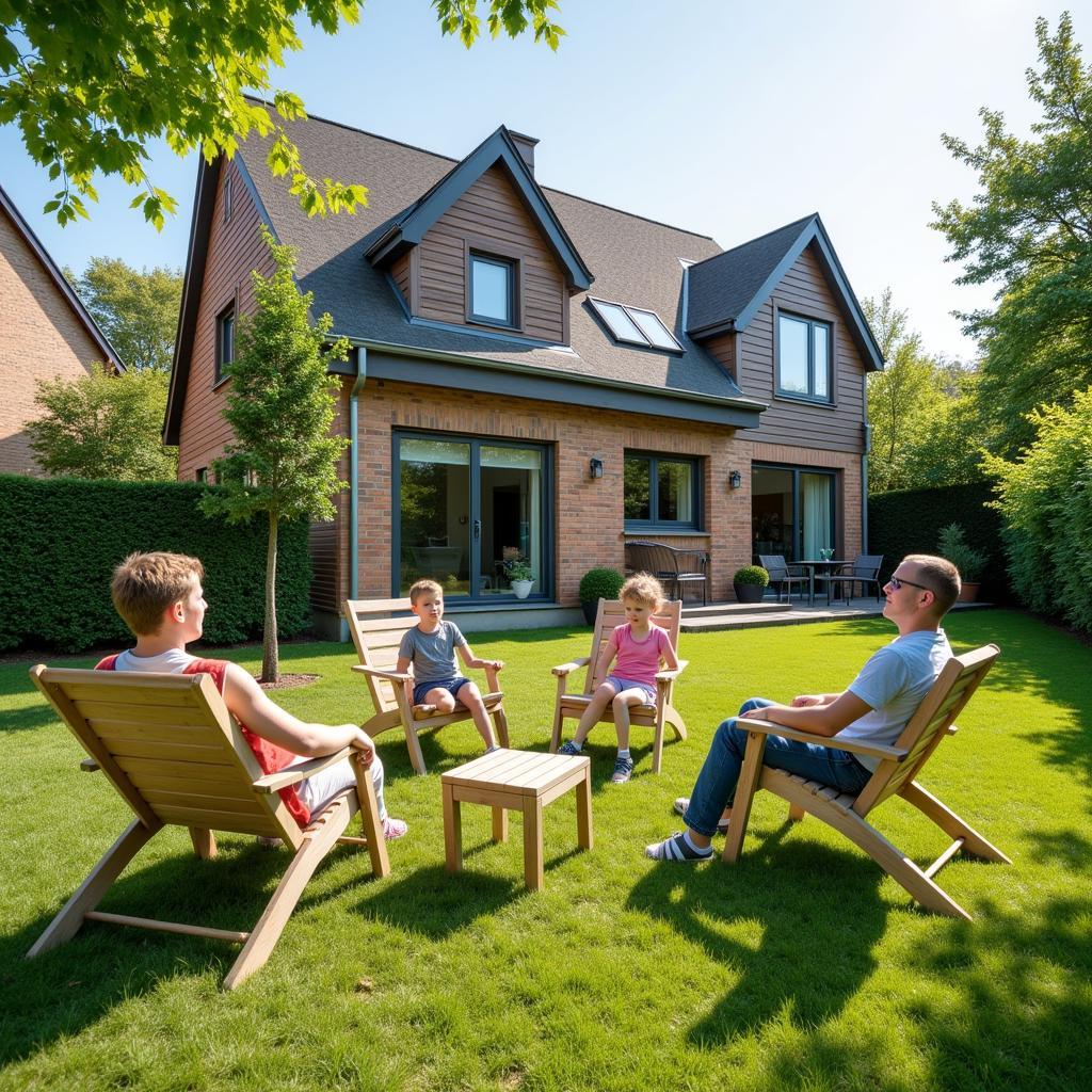 Haus Kaufen Leverkusen: Familie im Garten