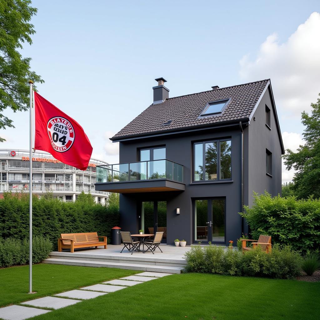 Haus in Leverkusen mit Blick auf die BayArena