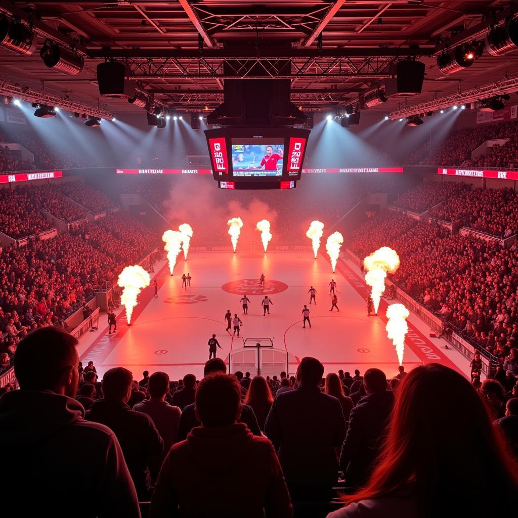 Spielatmosphäre in der Smidt-Arena: Die Fans unterstützen die Werkselfen lautstark bei ihrem Heimspiel.