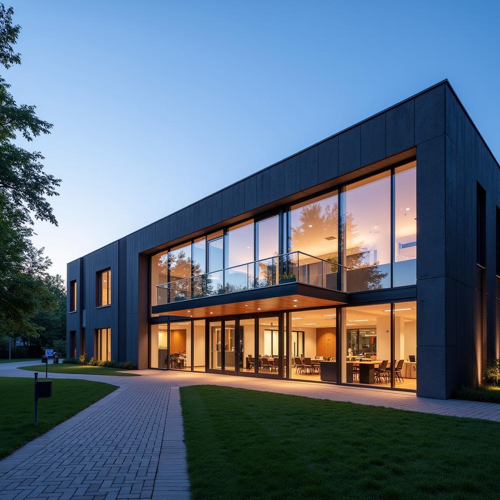 Moderne Architektur des Heisenberg Gymnasiums in Leverkusen