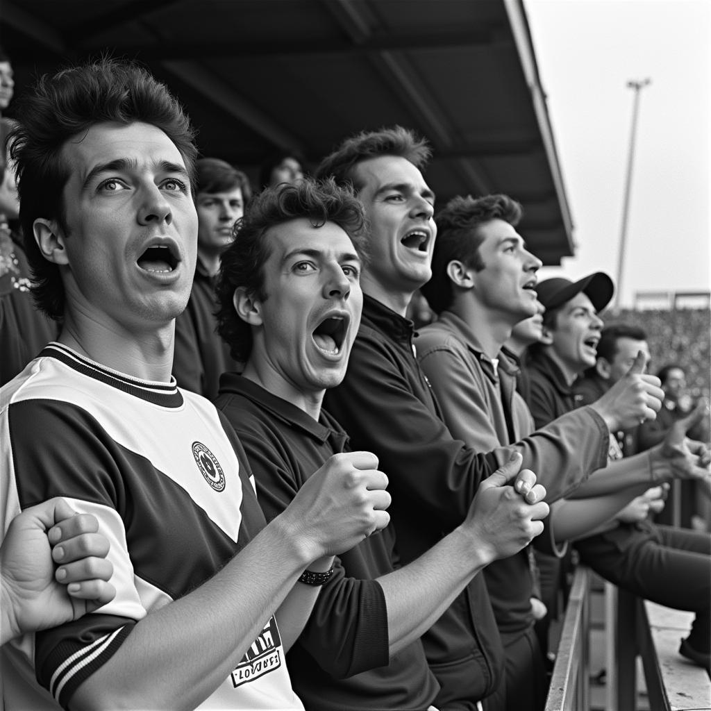 Historische Aufnahme Fans Leverkusen