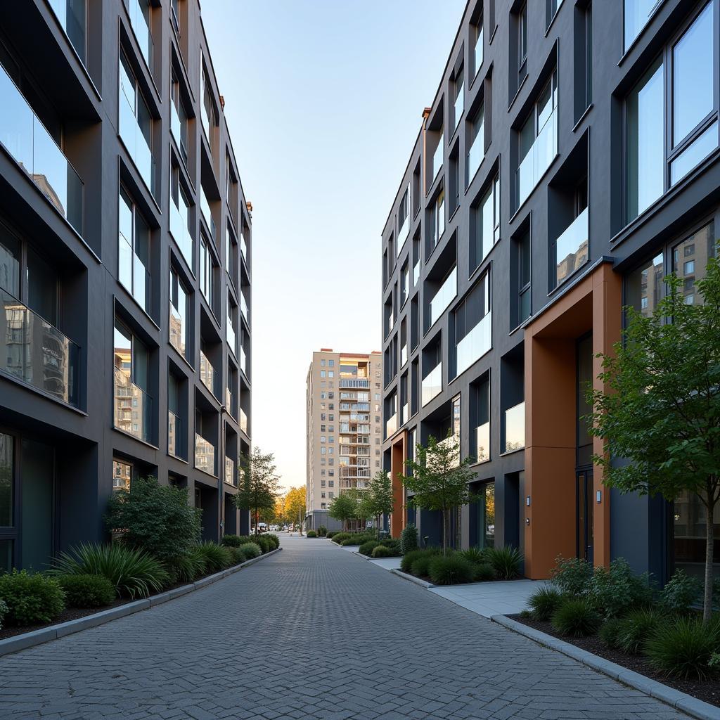 Moderne Wohnhäuser an der Holzhauser Straße Leverkusen