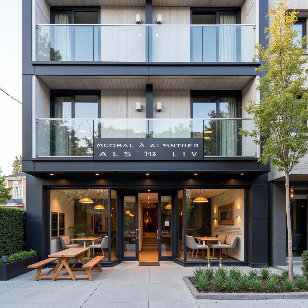 Das Hotel Alscher in Leverkusen: Moderne Fassade und einladender Eingangsbereich