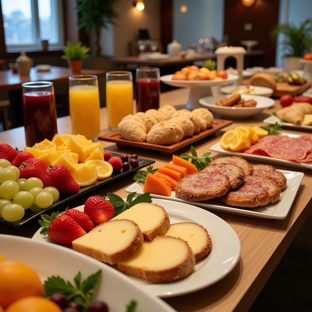 Reichhaltiges Frühstücksbuffet im Hotel Arkaden Leverkusen