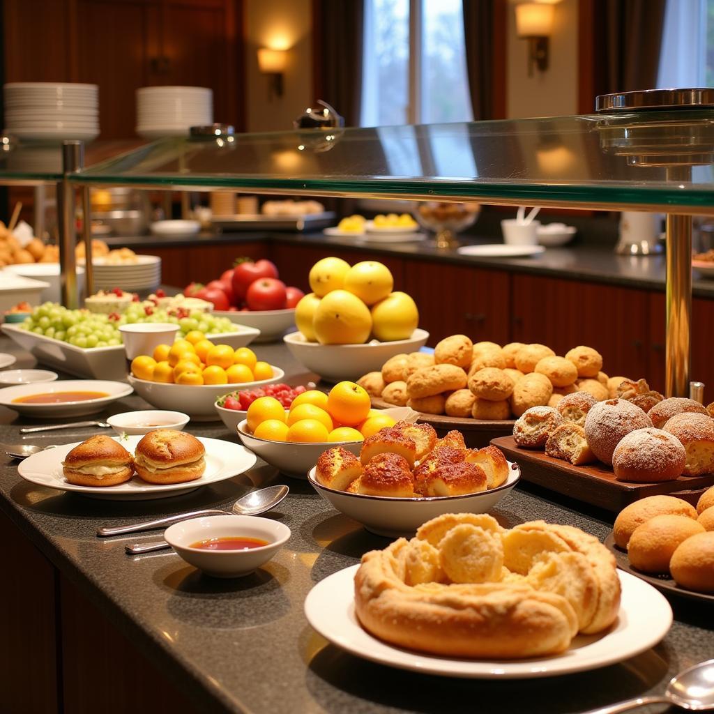 Reichhaltiges Frühstücksbuffet im Hotel Rheinischer Hof Leverkusen