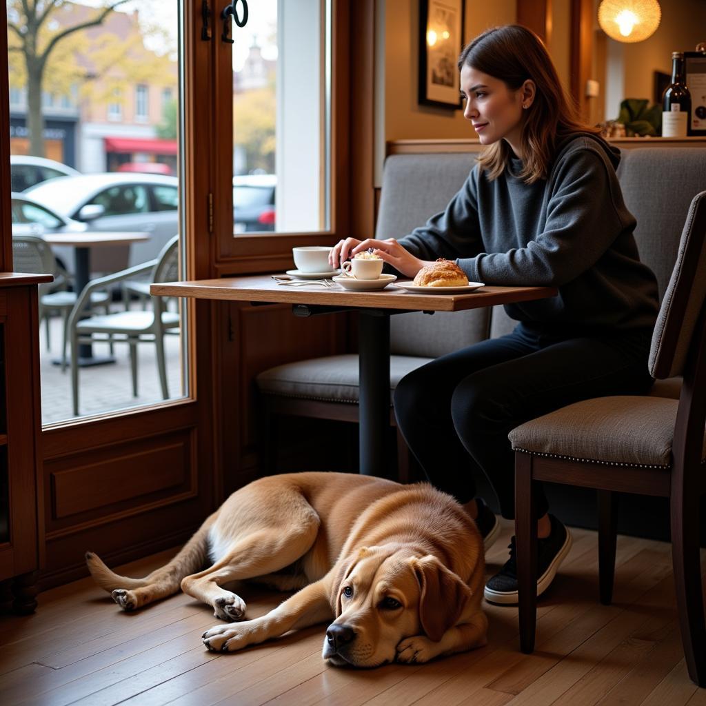 Entspannte Atmosphäre in einem hundefreundlichen Café in Leverkusen