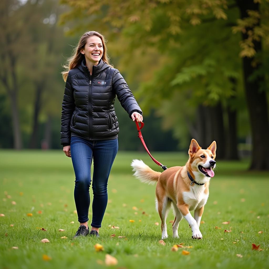 Hundesitter in Leverkusen geht mit Hund Gassi