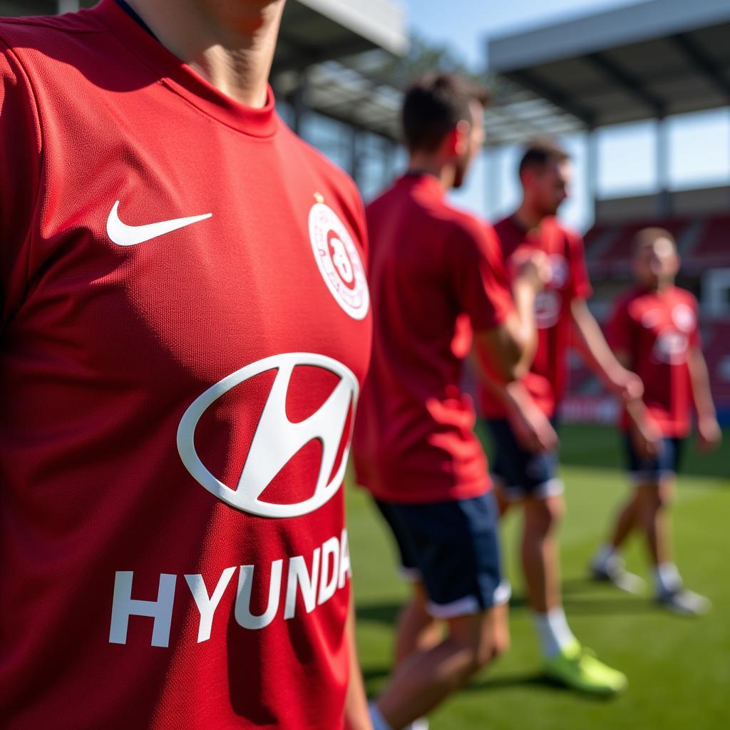 Hyundai Logo auf Bayer Leverkusen Trikot