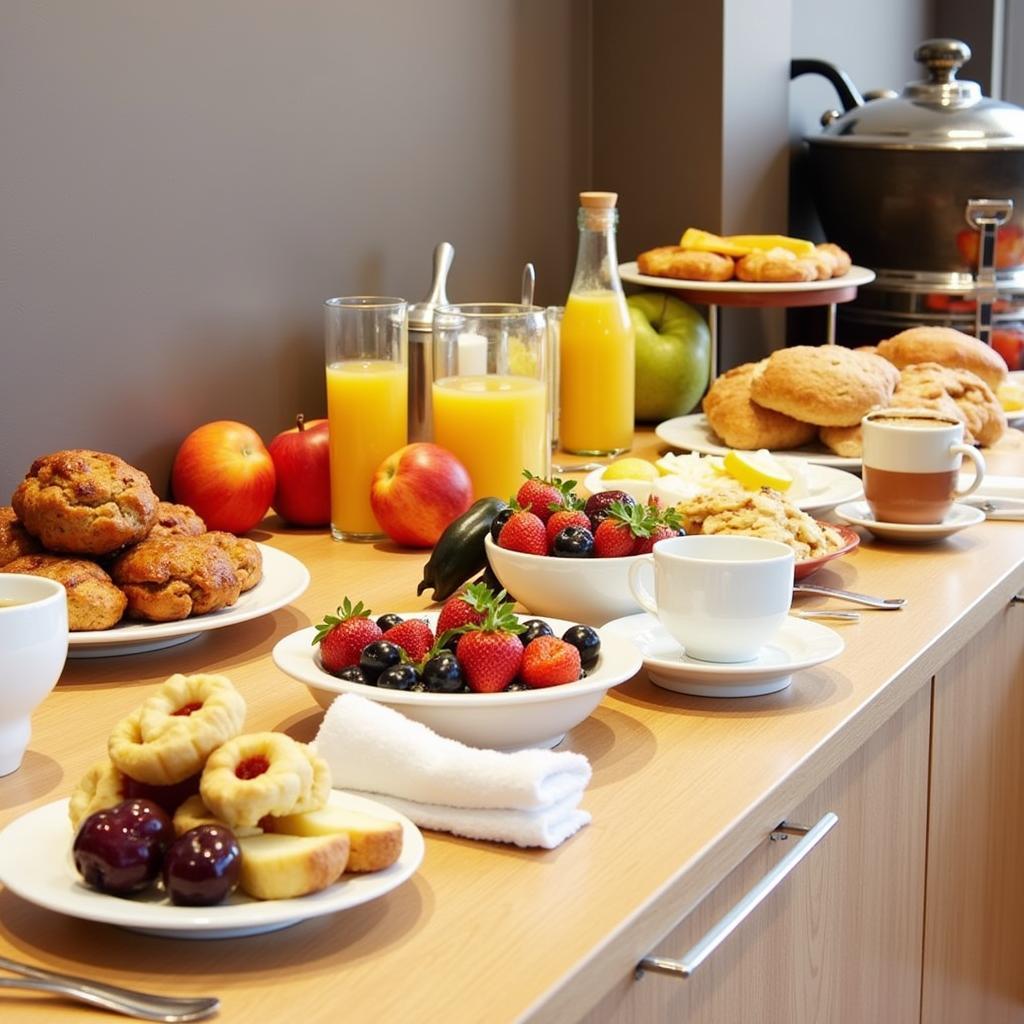 Reichhaltiges Frühstücksbuffet im Ibis Hotel Köln Leverkusen