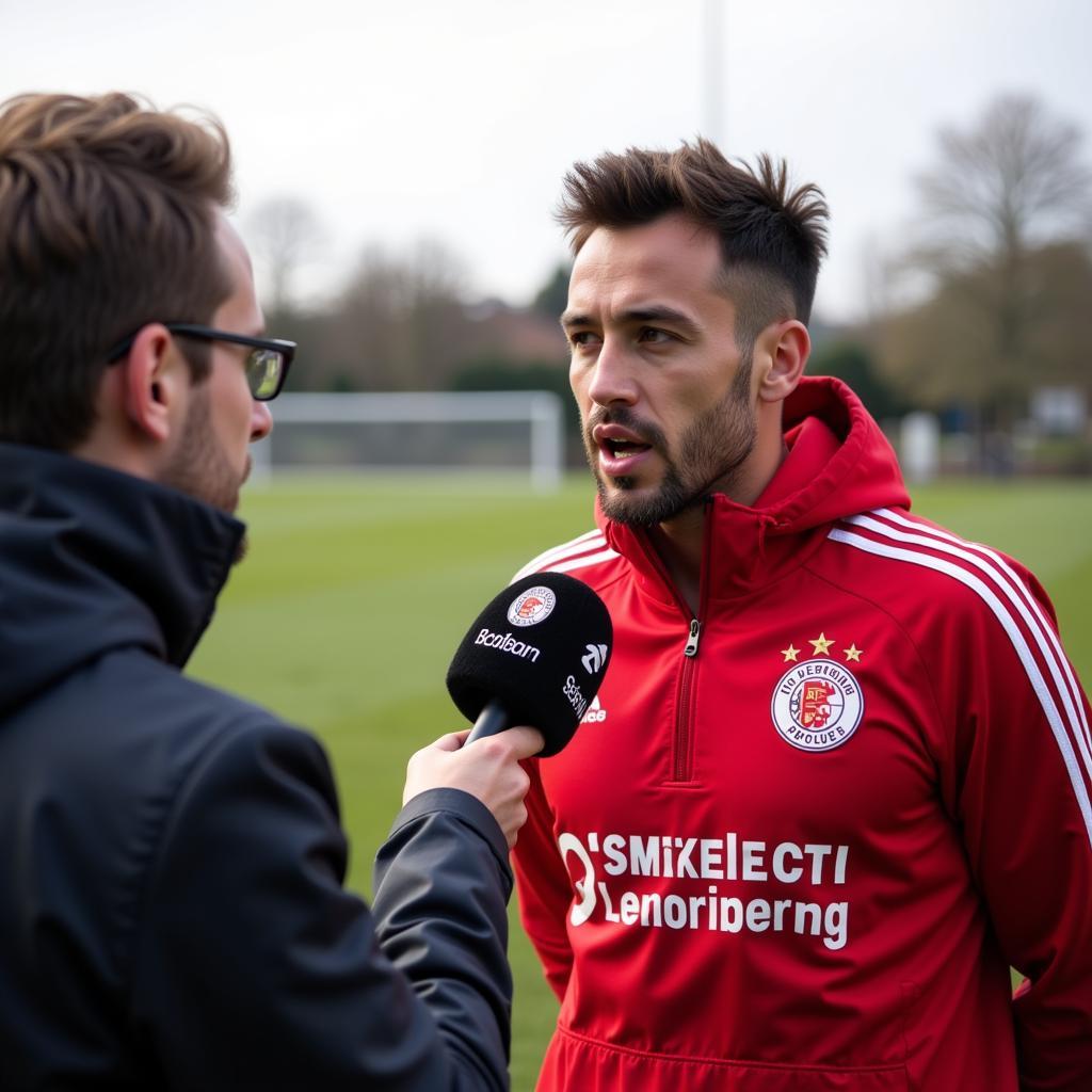 Interview Spieler und Trainer Leverkusen