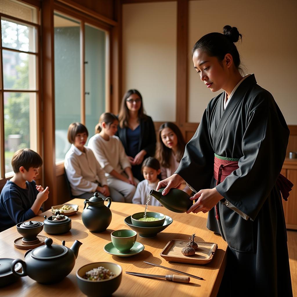 Eine traditionelle Teezeremonie im Japanhaus Leverkusen