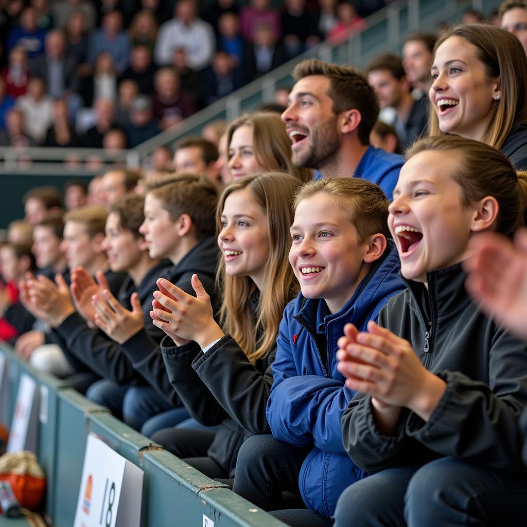 Begeisterte Zuschauer beim 13. Jugendhallensportfest in Leverkusen.