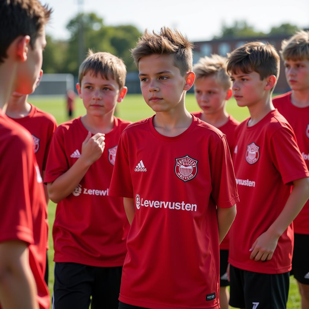 Die Jugendmannschaft von Leverkusen Western beim Training