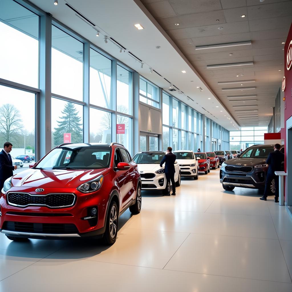 Kia Modelle bei einem Händler in Leverkusen