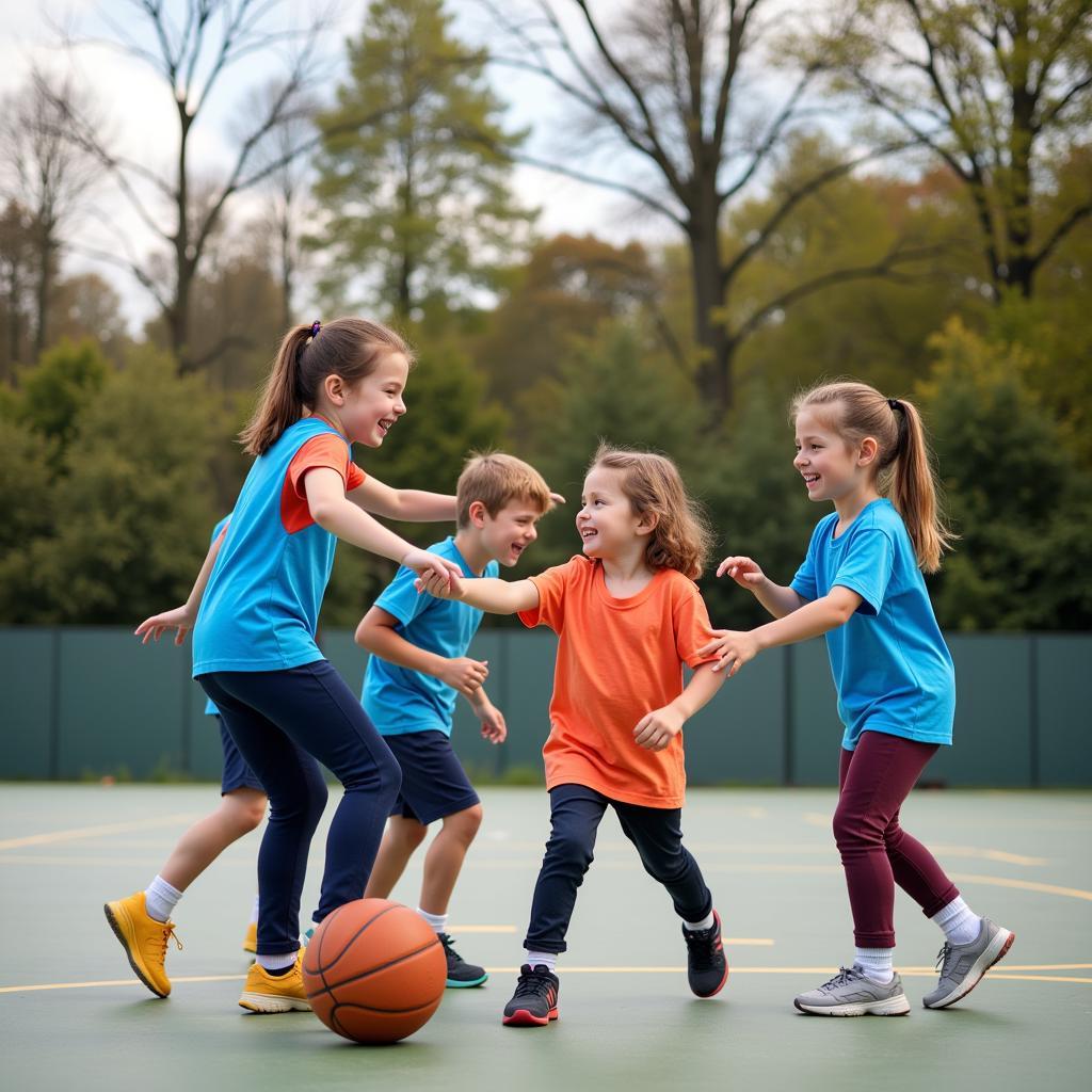 Kinder-Basketballtraining in Leverkusen