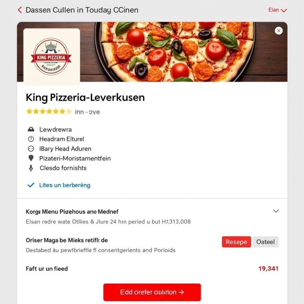 Bestellen Sie Ihre Lieblingspizza online bei King Pizzeria Leverkusen.