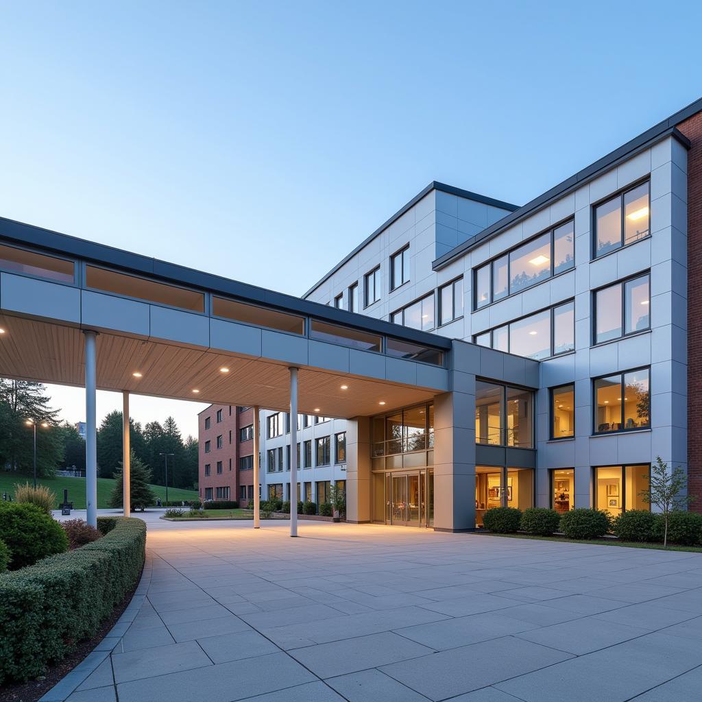 Moderne Fassade des Leverkusen Klinikums