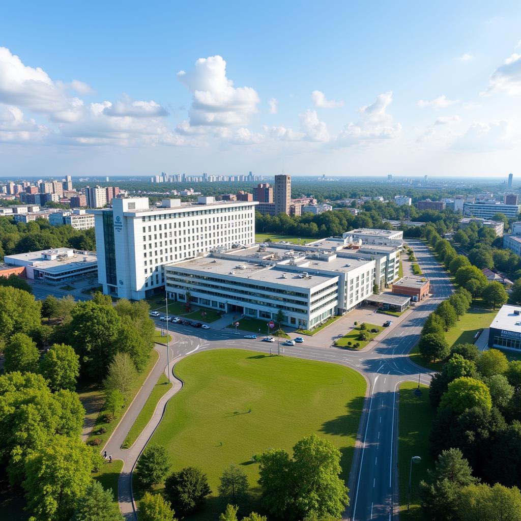 Das Klinikum Leverkusen in Schlebusch