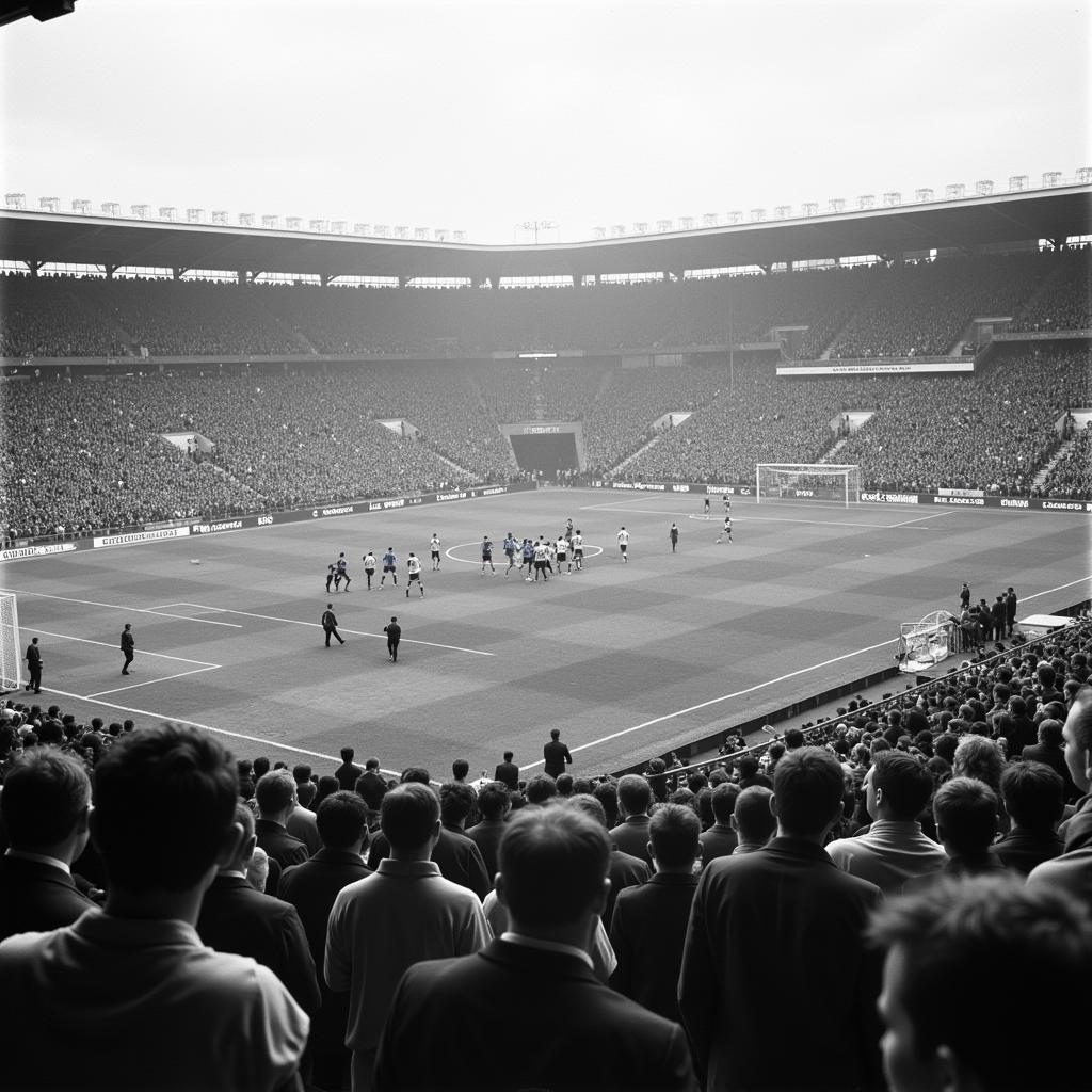 Historisches Foto: Fans beider Teams während eines Derbys