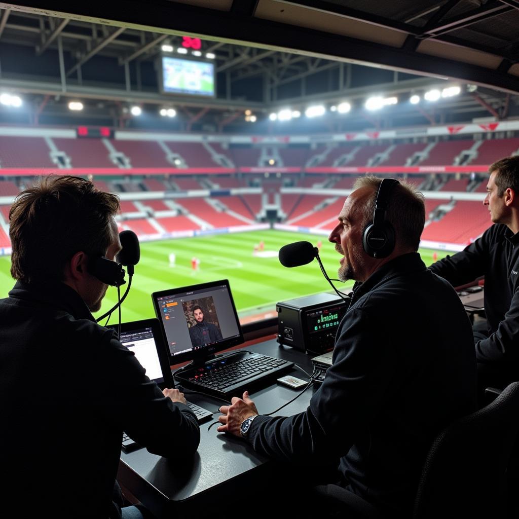 Kommentator im Stadion