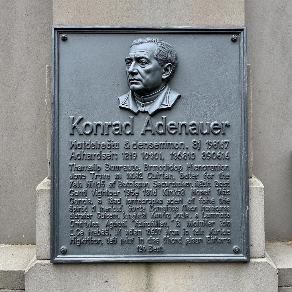 Gedenktafel für Konrad Adenauer am Platz der AOK Leverkusen