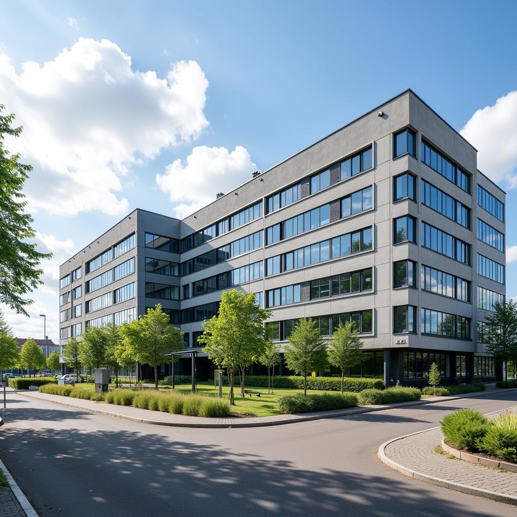 Modernes Krankenhausgebäude in Leverkusen