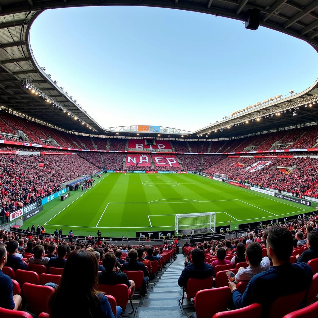 Die BayArena, Heimstadion von Bayer 04 Leverkusen, abgebildet in der Ksta