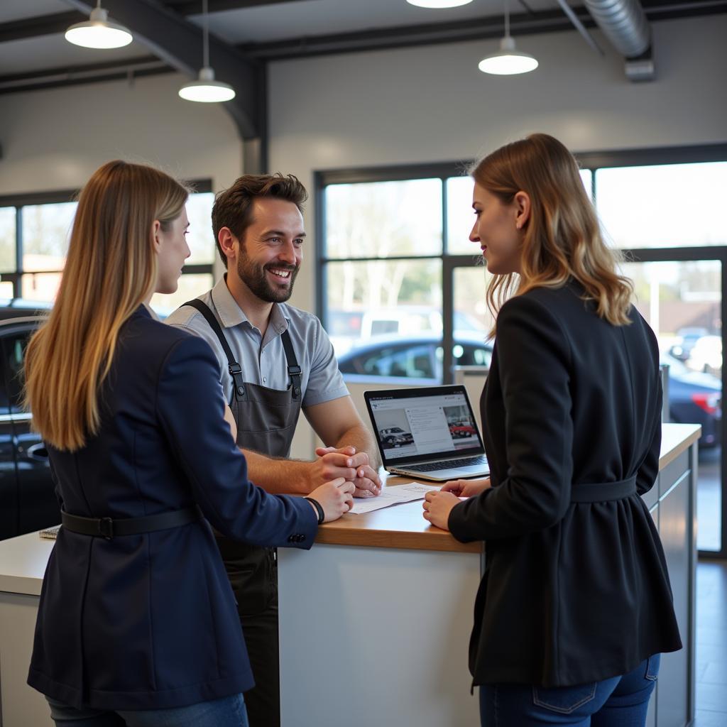 Freundlicher Kundenservice in einer Leverkusener Autowerkstatt